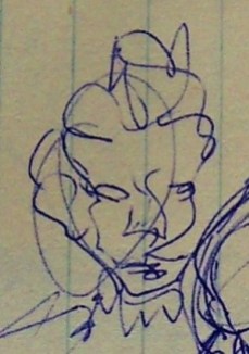 face detail of drawing after Rubens ptg Silenus